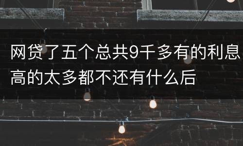 网贷了五个总共9千多有的利息高的太多都不还有什么后