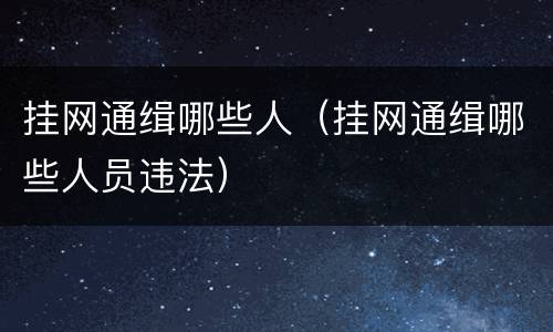 挂网通缉哪些人（挂网通缉哪些人员违法）