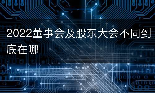 2022董事会及股东大会不同到底在哪