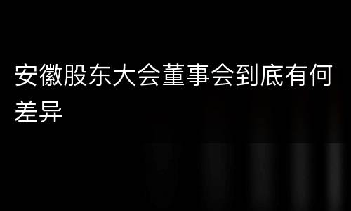 安徽股东大会董事会到底有何差异