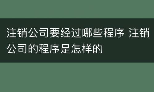 注销公司要经过哪些程序 注销公司的程序是怎样的