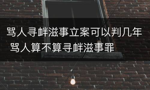 骂人寻衅滋事立案可以判几年 骂人算不算寻衅滋事罪
