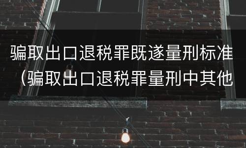 骗取出口退税罪既遂量刑标准（骗取出口退税罪量刑中其他严重情节）