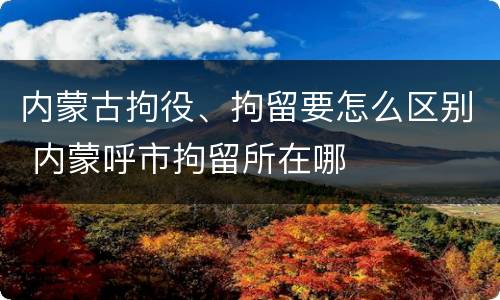 内蒙古拘役、拘留要怎么区别 内蒙呼市拘留所在哪