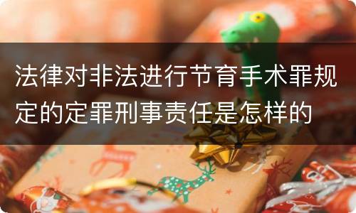 法律对非法进行节育手术罪规定的定罪刑事责任是怎样的