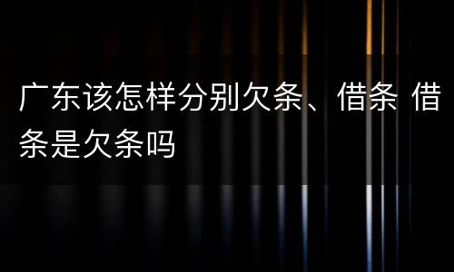 广东该怎样分别欠条、借条 借条是欠条吗