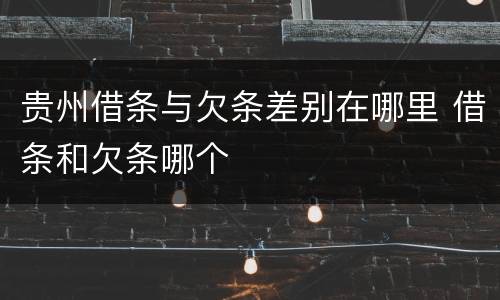 贵州借条与欠条差别在哪里 借条和欠条哪个