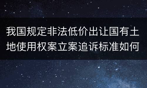我国规定非法低价出让国有土地使用权案立案追诉标准如何认定