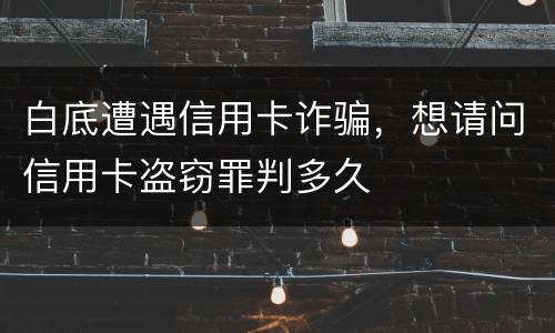 白底遭遇信用卡诈骗，想请问信用卡盗窃罪判多久