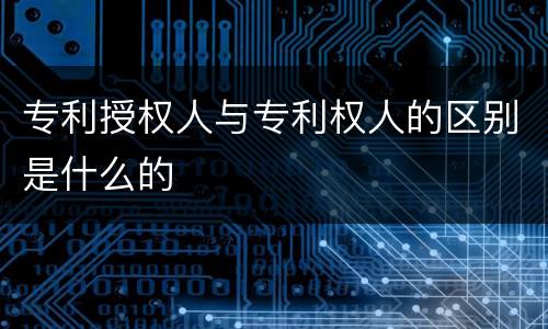 专利授权人与专利权人的区别是什么的