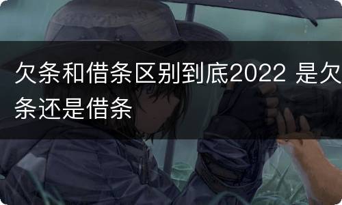 欠条和借条区别到底2022 是欠条还是借条