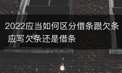 2022应当如何区分借条跟欠条 应写欠条还是借条