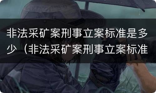 非法采矿案刑事立案标准是多少（非法采矿案刑事立案标准是多少条）