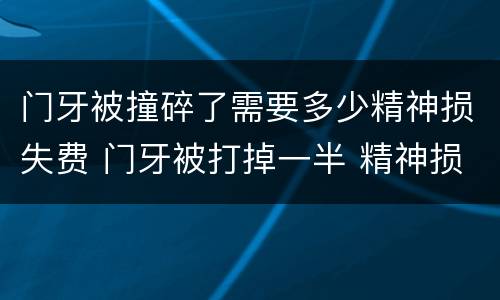 门牙被撞碎了需要多少精神损失费 门牙被打掉一半 精神损害赔偿