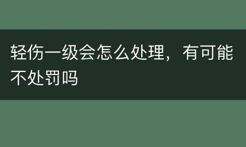 轻伤一级会怎么处理，有可能不处罚吗