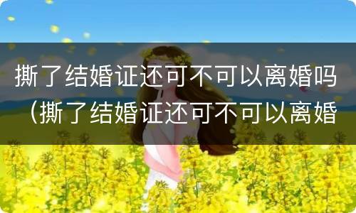 撕了结婚证还可不可以离婚吗（撕了结婚证还可不可以离婚吗现在）
