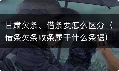 甘肃欠条、借条要怎么区分（借条欠条收条属于什么条据）