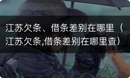 江苏欠条、借条差别在哪里（江苏欠条,借条差别在哪里查）