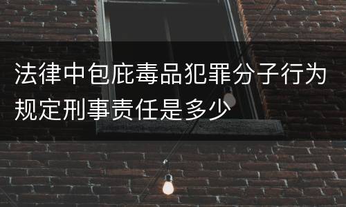 法律中包庇毒品犯罪分子行为规定刑事责任是多少