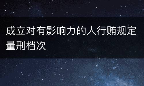 成立对有影响力的人行贿规定量刑档次