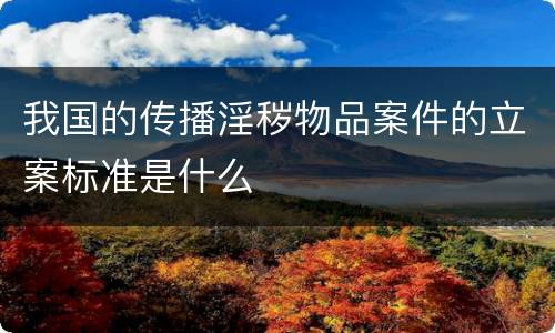 我国的传播淫秽物品案件的立案标准是什么