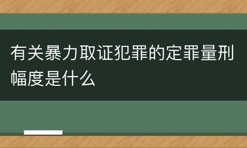 有关暴力取证犯罪的定罪量刑幅度是什么