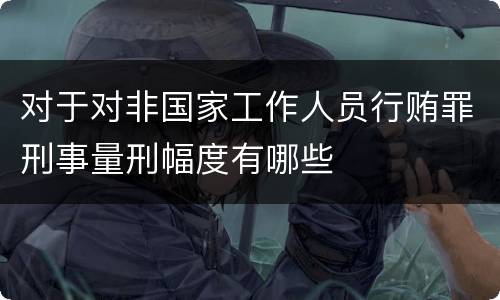 对于对非国家工作人员行贿罪刑事量刑幅度有哪些