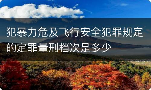 犯暴力危及飞行安全犯罪规定的定罪量刑档次是多少