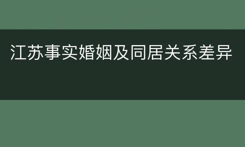 江苏事实婚姻及同居关系差异