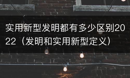 实用新型发明都有多少区别2022（发明和实用新型定义）
