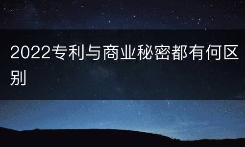 2022专利与商业秘密都有何区别