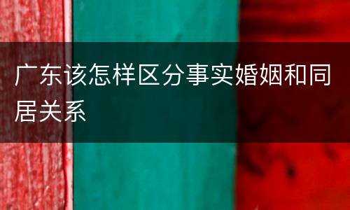 广东该怎样区分事实婚姻和同居关系