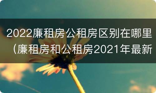 2022廉租房公租房区别在哪里（廉租房和公租房2021年最新通知）