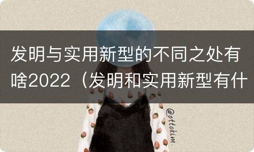 发明与实用新型的不同之处有啥2022（发明和实用新型有什么区别）