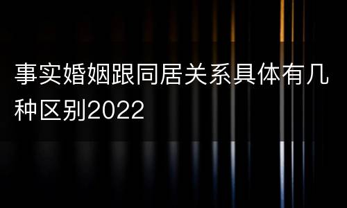 事实婚姻跟同居关系具体有几种区别2022