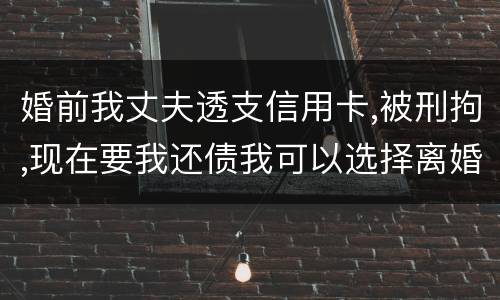 婚前我丈夫透支信用卡,被刑拘,现在要我还债我可以选择离婚吗