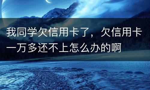 我同学欠信用卡了，欠信用卡一万多还不上怎么办的啊
