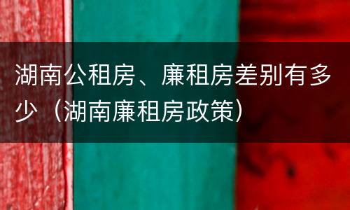 湖南公租房、廉租房差别有多少（湖南廉租房政策）