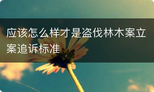 应该怎么样才是盗伐林木案立案追诉标准