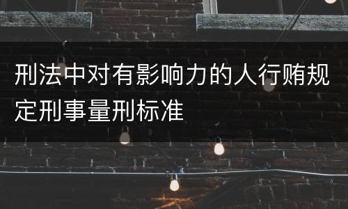 刑法中对有影响力的人行贿规定刑事量刑标准