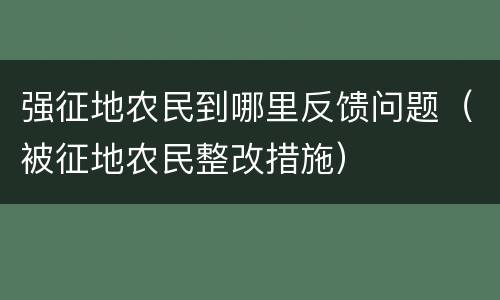 强征地农民到哪里反馈问题（被征地农民整改措施）
