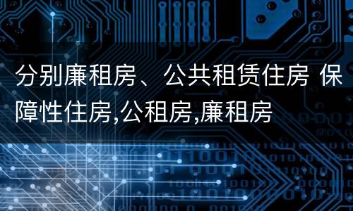 分别廉租房、公共租赁住房 保障性住房,公租房,廉租房