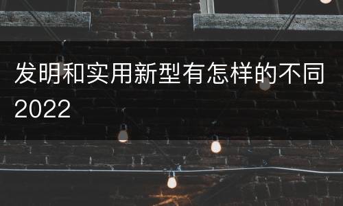 发明和实用新型有怎样的不同2022