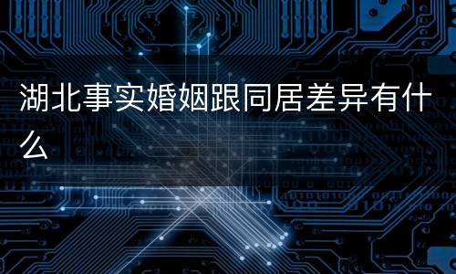 湖北事实婚姻跟同居差异有什么