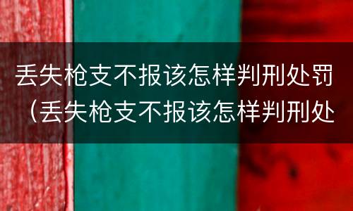 丢失枪支不报该怎样判刑处罚（丢失枪支不报该怎样判刑处罚呢）