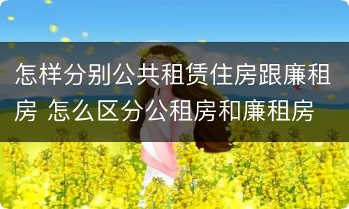 怎样分别公共租赁住房跟廉租房 怎么区分公租房和廉租房
