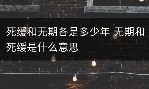 死缓和无期各是多少年 无期和死缓是什么意思
