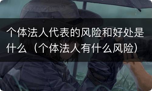 个体法人代表的风险和好处是什么（个体法人有什么风险）