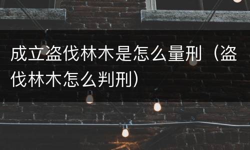 成立盗伐林木是怎么量刑（盗伐林木怎么判刑）