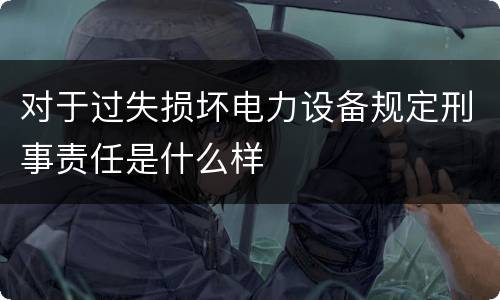 对于过失损坏电力设备规定刑事责任是什么样